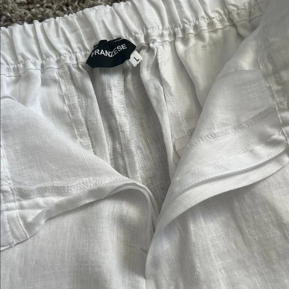 Like New! FRANZESE Collection (Made in Italy) Linen Pants White in Size L